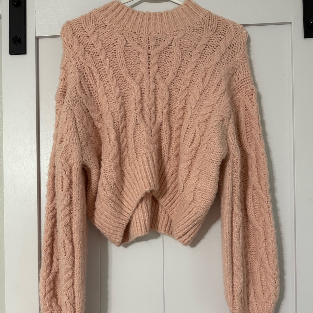 Forever 21 Cable Knit Sweater - Light Pink